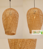 Cyclic Oval Bamboo Pendant Weave Hanging Chandelier Lamp Shade