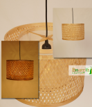 Drum Bamboo Weave Pendant Hanging Chandelier Lamp Shade