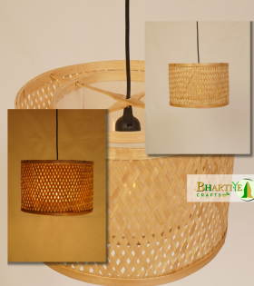 Drum Bamboo Weave Pendant Hanging Chandelier Lamp Shade