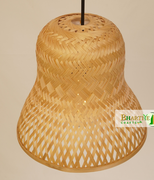 Bell Style Bamboo Cane Hanging Ceiling Chandelier Lamp Shade