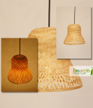 Bell Style Bamboo Cane Hanging Ceiling Chandelier Lamp Shade