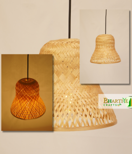 Bell Style Bamboo Cane Hanging Ceiling Chandelier Lamp Shade
