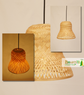 Bell Style Bamboo Cane Hanging Ceiling Chandelier Lamp Shade