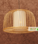 Hemispherical Shaped Bamboo Downward Daisy Pendant Chandelier Lamp Shade