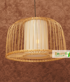 Hemispherical Shaped Bamboo Downward Daisy Pendant Chandelier Lamp Shade