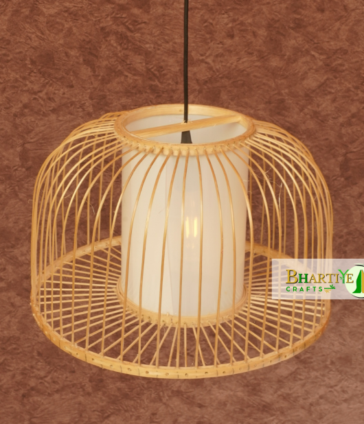 Hemispherical Shaped Bamboo Downward Daisy Pendant Chandelier Lamp Shade