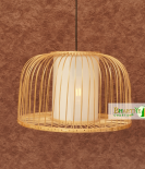 Hemispherical Shaped Bamboo Downward Daisy Pendant Chandelier Lamp Shade