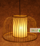 Hemispherical Shaped Bamboo Downward Daisy Pendant Chandelier Lamp Shade