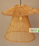 Vintage Designer Hanging Natural Wicker Pendant Chandelier Lamp Shade