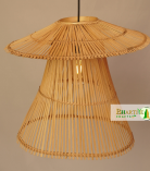 Vintage Designer Hanging Natural Wicker Pendant Chandelier Lamp Shade