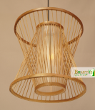 Bamboo Frustum Birdcage Wicker Ceiling Rattan Chandelier Lamp Shade