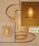 Bamboo Frustum Birdcage Wicker Ceiling Rattan Chandelier Lamp Shade