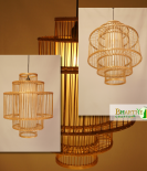 Thermo Rattan Bamboo Ceiling Cane Modern Pendant Chandelier Lamp Shade