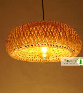 Bamboo Dome Single Head Rustic Handwoven Rattan Chandelier Lamp Shade