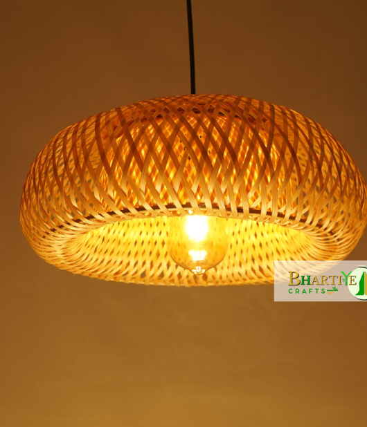 Bamboo Dome Single Head Rustic Handwoven Rattan Chandelier Lamp Shade