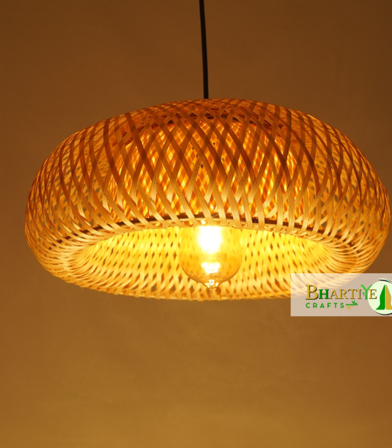 Bamboo Dome Single Head Rustic Handwoven Rattan Chandelier Lamp Shade