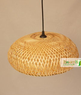 Bamboo Dome Single Head Rustic Handwoven Rattan Chandelier Lamp Shade