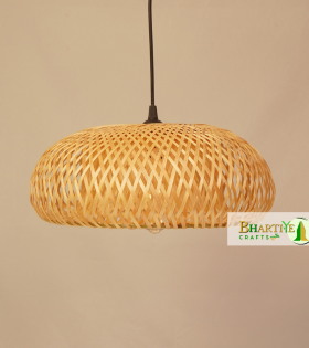 Bamboo Dome Single Head Rustic Handwoven Rattan Chandelier Lamp Shade