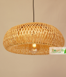 Bamboo Dome Single Head Rustic Handwoven Rattan Chandelier Lamp Shade