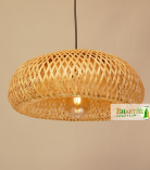 Bamboo Dome Single Head Rustic Handwoven Rattan Chandelier Lamp Shade