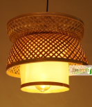 Bamboo Lotus Pendant Designer Double Layer Hanging Chandelier Lamp Shade