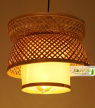 Bamboo Lotus Pendant Designer Double Layer Hanging Chandelier Lamp Shade