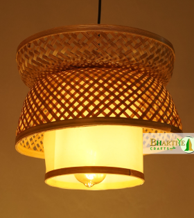 Bamboo Lotus Pendant Designer Double Layer Hanging Chandelier Lamp Shade
