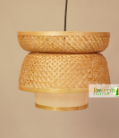 Bamboo Lotus Pendant Designer Double Layer Hanging Chandelier Lamp Shade