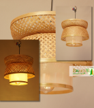 Bamboo Lotus Pendant Designer Double Layer Hanging Chandelier Lamp Shade