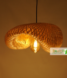 S Curve Unique Handmade Woven Bamboo Hanging Rattan Chandelier Lamp Shade