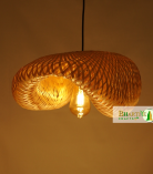 S Curve Unique Handmade Woven Bamboo Hanging Rattan Chandelier Lamp Shade