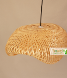 S Curve Unique Handmade Woven Bamboo Hanging Rattan Chandelier Lamp Shade