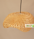 S Curve Unique Handmade Woven Bamboo Hanging Rattan Chandelier Lamp Shade