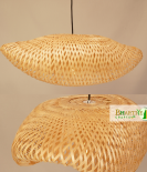 S Curve Unique Handmade Woven Bamboo Hanging Rattan Chandelier Lamp Shade