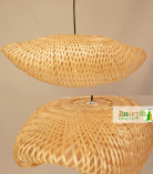 S Curve Unique Handmade Woven Bamboo Hanging Rattan Chandelier Lamp Shade