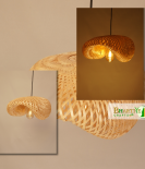 S Curve Unique Handmade Woven Bamboo Hanging Rattan Chandelier Lamp Shade