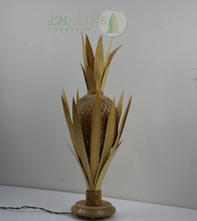 Handmade Pineapple Bamboo Night Table Lamp | Elegant Home &amp; Bedroom Decor Size- 11 Inch (#LSS0045-00)