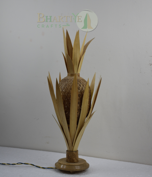 Handmade Pineapple Bamboo Night Table Lamp | Elegant Home & Bedroom Decor Size- 11 Inch (#LSS0045-00)