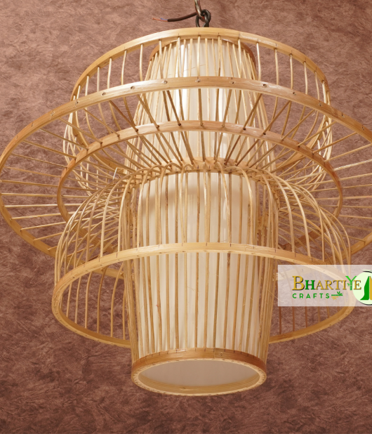 Bamboo Lotus Wicker Ceiling Asian Rattan Chandelier Lamp Shade