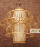 Bamboo Lotus Wicker Ceiling Asian Rattan Chandelier Lamp Shade