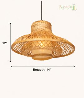 Handmade Bamboo Hanging Pendant Lamp – Sustainable Decor | Bhartiye Crafts