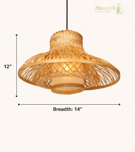 Handmade Bamboo Hanging Pendant Lamp – Sustainable Decor | Bhartiye Crafts