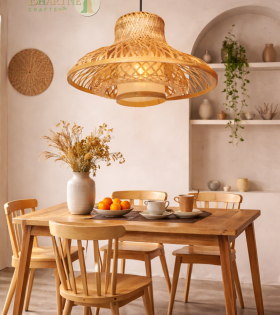 Handmade Bamboo Hanging Pendant Lamp – Sustainable Decor | Bhartiye Crafts
