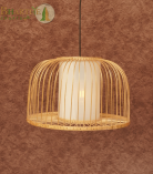 Bhartiye crafts Bamboo cage Pendant Lamp |Premium Tripura Artisan Hanging Light