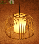Bhartiye crafts Bamboo cage Pendant Lamp |Premium Tripura Artisan Hanging Light
