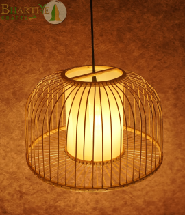 Bhartiye crafts Bamboo cage Pendant Lamp |Premium Tripura Artisan Hanging Light