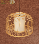 Bhartiye crafts Bamboo cage Pendant Lamp |Premium Tripura Artisan Hanging Light