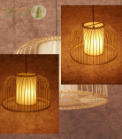 Bhartiye crafts Bamboo cage Pendant Lamp |Premium Tripura Artisan Hanging Light