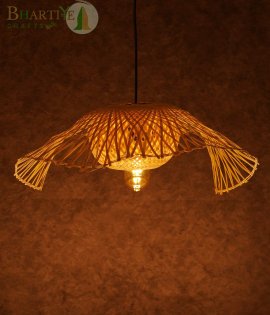 Handcrafted Bamboo Pendant Light | Bhartiye crafts Tripura Artisans