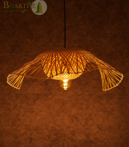 Handcrafted Bamboo Pendant Light | Bhartiye crafts Tripura Artisans